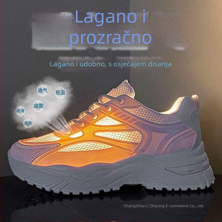 Casual tenisice od platna s povećavajućom visinom debelog potplata, prozračne, niski profil, vezanje