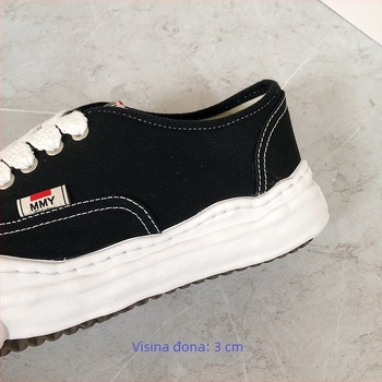 Unisex platnene tenisice s debelom gumene sole, niski vrh, vezivanje s prednje strane, ležerni stil, za jesen