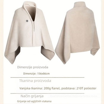 Flanelni grijani šal s fleec podstavom, jednostavno tkanje, jedinstven uzorak, zimska toplina