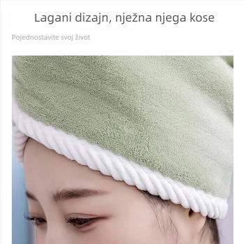Apsorpcijska dvostruka kapa za sušenje kose, 100% pamuk, težina preko 200 g, 60 vlakana