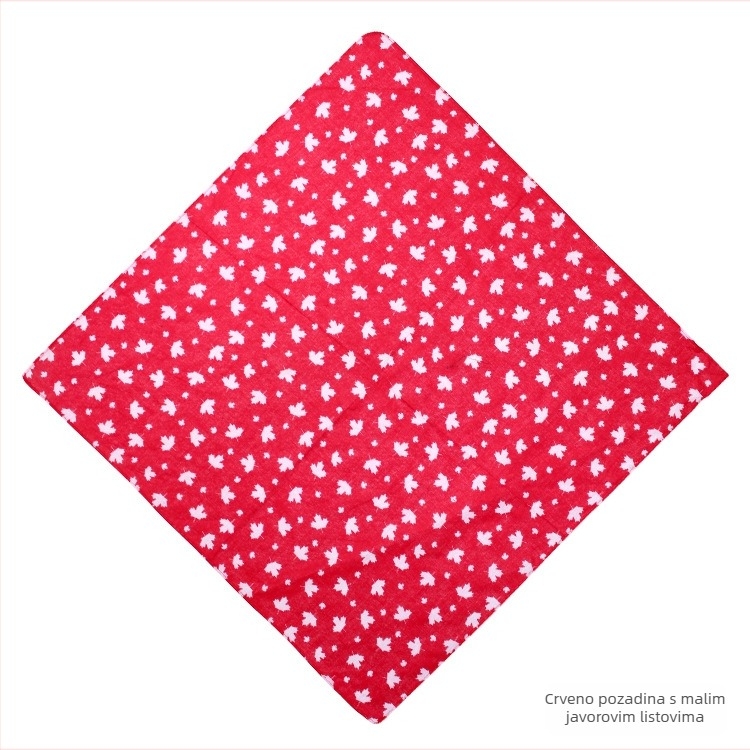 Pamukeni kvadratin šal s uzorkom lišća, unisex, otisnut