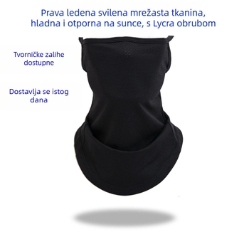 Ice Silk maska za lice s mrežicom, UV zaštita, ovratnik-šal za ljeto, prozračna, za vožnju biciklom i ribolov