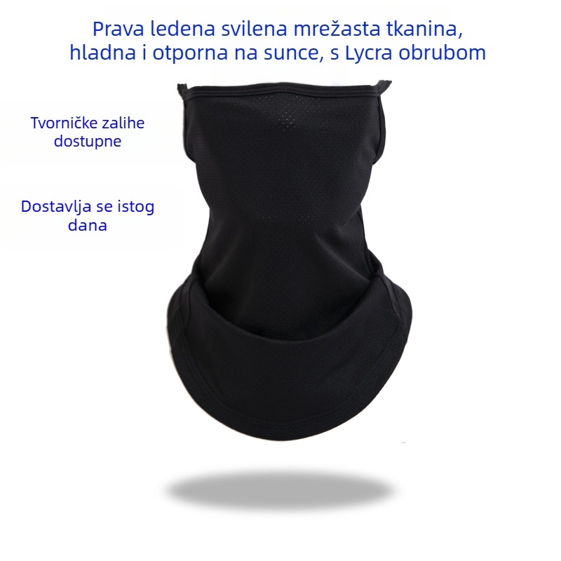 Ice Silk maska za lice s mrežicom, UV zaštita, ovratnik-šal za ljeto, prozračna, za vožnju biciklom i ribolov