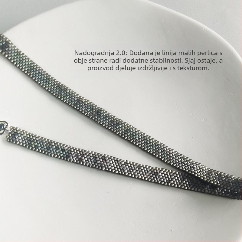 Minimalističko ogrlica-choker s antiknim perlama, elektroplatirano završno