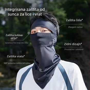 Maska za lice i vrat, dišuća, UV zaštita, zaštita od sunca, najlon tkanina 81–95%