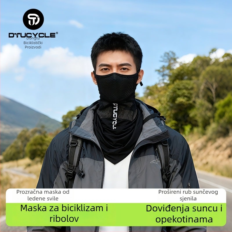 Maska za biciklizam sa zaštitom od sunca, fleece šal za vrat, unisex, na skladištu, prilagodljiva