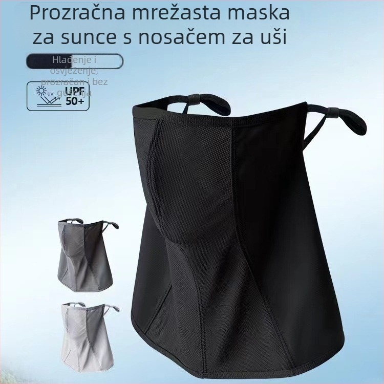 Vanjska maska za vožnju biciklom s UV zaštitom, prozračna mreža i brzo-sušeći šal za vrat (ice silk, najlon, poliester)