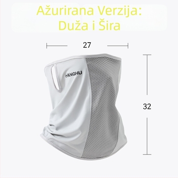 Prozračna ice silk maska za cijelo lice s UV zaštitom i zaštitom od prašine, s trakom za uši i zaštitom vrata