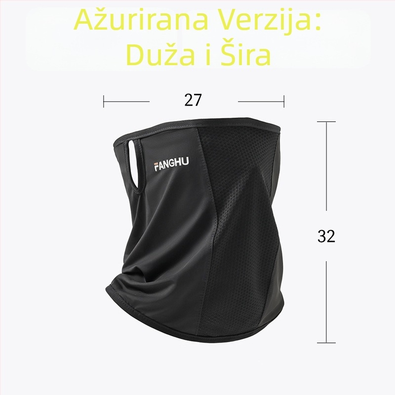 Prozračna ice silk maska za cijelo lice s UV zaštitom i zaštitom od prašine, s trakom za uši i zaštitom vrata