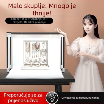 LED svjetlo za popunjavanje za fotografiju nakita — prijenosno foto-studio, 40W, tri temperature boje, stolna upotreba, mekano svjetlo bez sjena