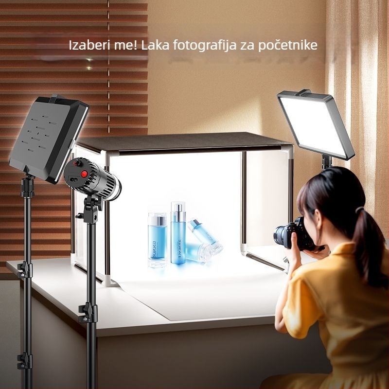 LED svjetlo za popunjavanje za fotografiju nakita — prijenosno foto-studio, 40W, tri temperature boje, stolna upotreba, mekano svjetlo bez sjena