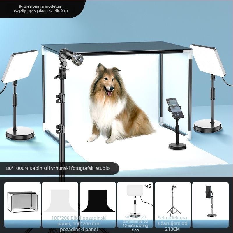 LED svjetlo za popunjavanje za fotografiju nakita — prijenosno foto-studio, 40W, tri temperature boje, stolna upotreba, mekano svjetlo bez sjena