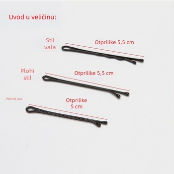 Metalna štipaljka za kosu za studijske frizure, bočni klip, unisex minimalistički stil, pakirano u kutiji