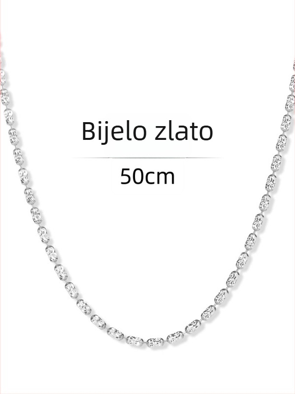 Ogrlica od 925 srebra, pozlaćena 18K zlatom, ovalno geometrijski oblik, nišni stil, podesiva