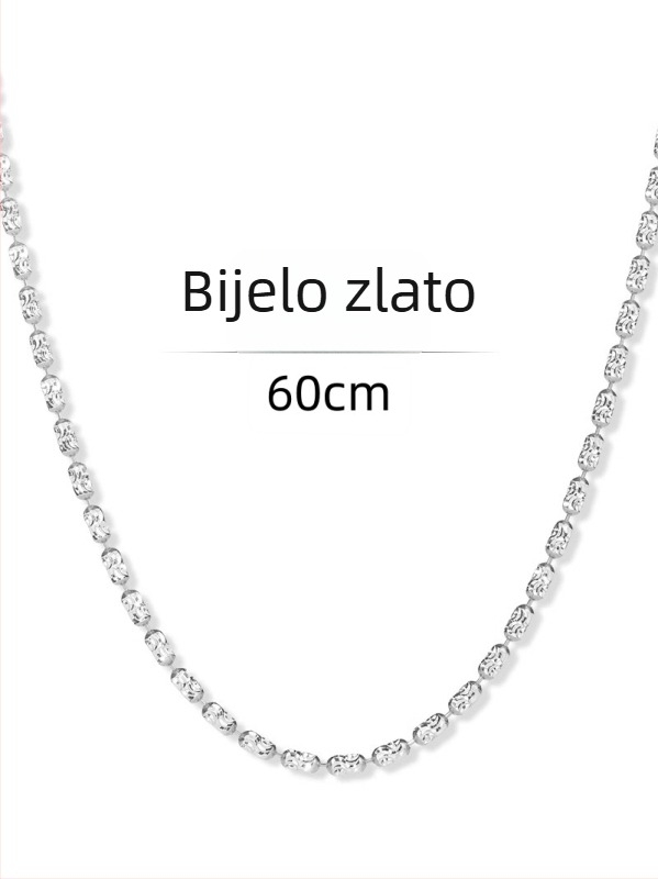 Ogrlica od 925 srebra, pozlaćena 18K zlatom, ovalno geometrijski oblik, nišni stil, podesiva