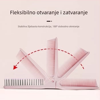 ABS češalj za kosu, elektrostaticki, sklopivi, širokozub, za dugu kosu