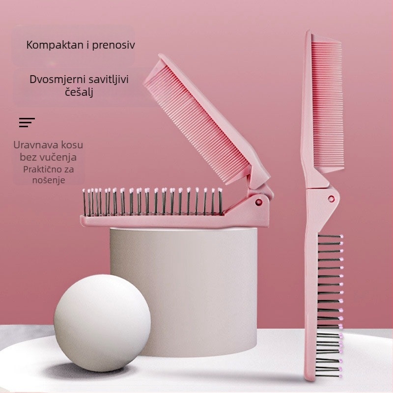 ABS češalj za kosu, elektrostaticki, sklopivi, širokozub, za dugu kosu