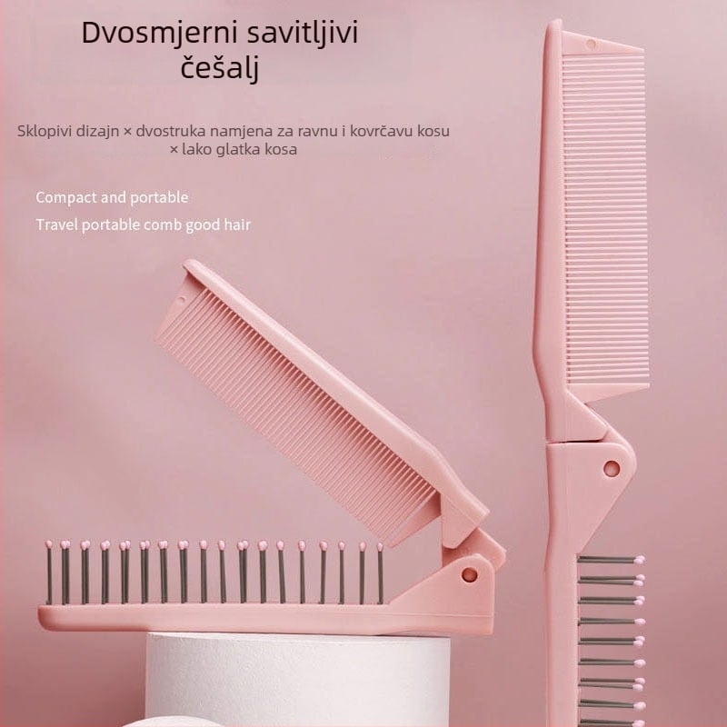 ABS češalj za kosu, elektrostaticki, sklopivi, širokozub, za dugu kosu