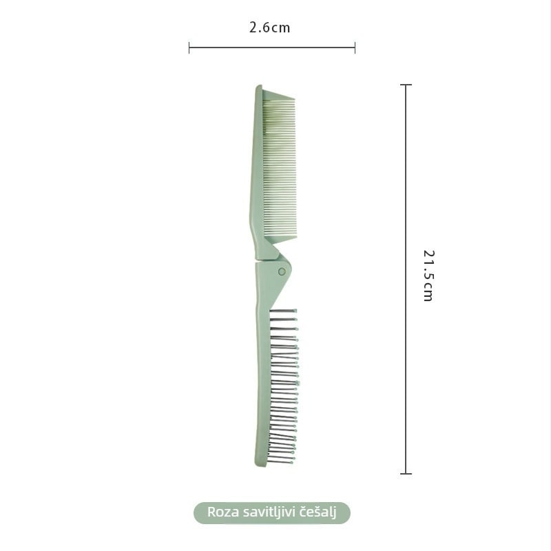 ABS češalj za kosu, elektrostaticki, sklopivi, širokozub, za dugu kosu