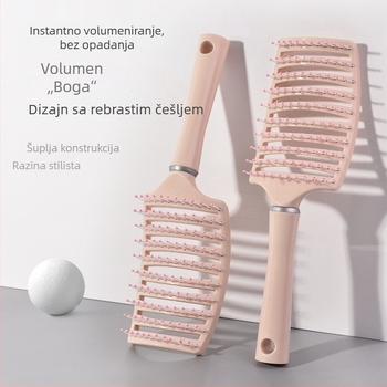 Češalj za kosu u obliku makarona, šuplja rebra, veliki zakrivljeni masažni češalj, plastični, proizvedeno u Jinhua