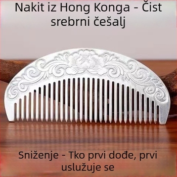 Češalj za kosu od legure, elektroplatirani završetak, okrugla drška, stil nacionalnog vjetra