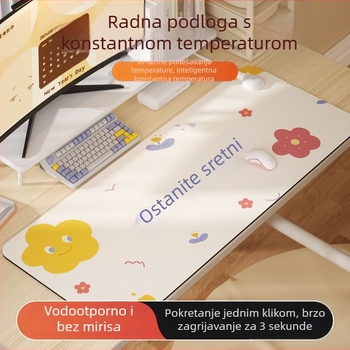 Grijajući stolni podložak za miša, PU+PVC koža, električni grijaći jastučić, stil crtića