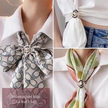 Šalni gumb - bakar, cvjetni oblik, cirkon ugraviran, elektroplirano, japansko-korejski stil