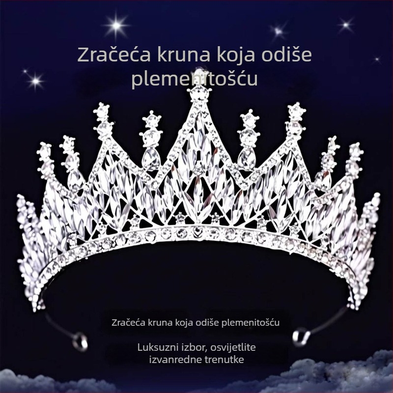 Nevjesta kruna tiara, legura, bijeli kristali, elektroplatiniranje, Marka Ibaolai