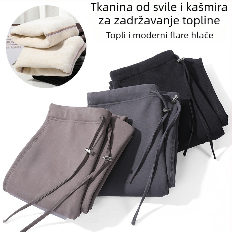 Trudničke hlače, Shark skin najlon smjesa (70–80% najlona, <30% spandeksa), debele, tople, visoka elastičnost, širok kroj