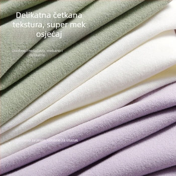 Ženski set pidžama s dugim rukavom i hlačama, jesensko-zimska toplina od poliestera, 90–95% poliester, težina tkanine 121–140 g/m2, okrugli izrez, kućna upotreba