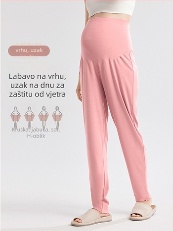 Trudničke hlače za spavanje, labav kroj, visok struk, 95% viskoza 5% spandeks, jesen-zima