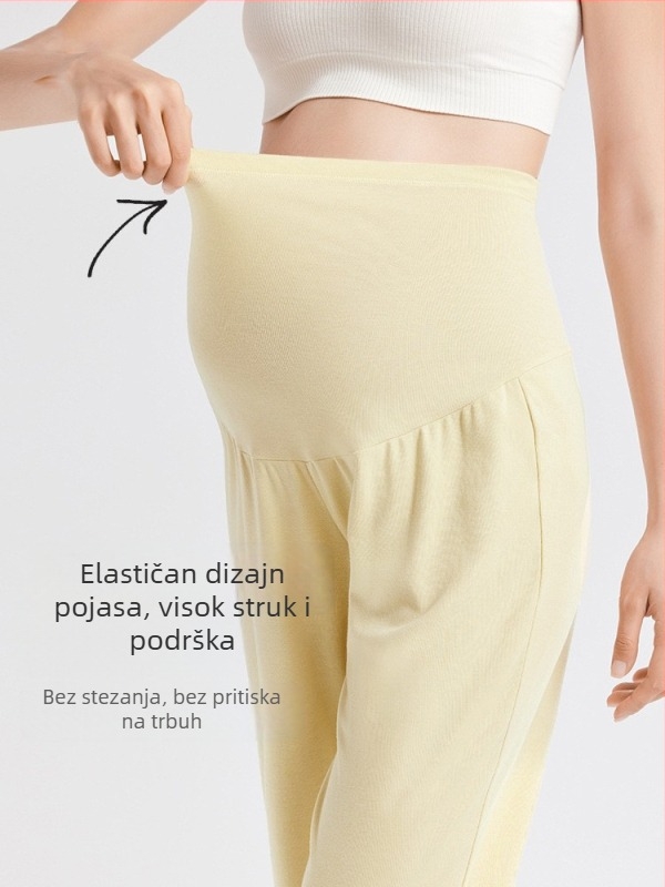 Trudničke hlače za spavanje, labav kroj, visok struk, 95% viskoza 5% spandeks, jesen-zima