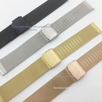 Milanese narukvica od nehrđajućeg čelika s dvostrukim sigurnosnim kopčama, linija 06, kompatibilno s Huawei, Samsung, DW