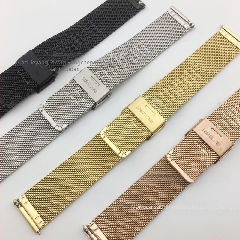 Milanese narukvica od nehrđajućeg čelika s dvostrukim sigurnosnim kopčama, linija 06, kompatibilno s Huawei, Samsung, DW