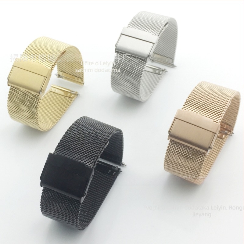 Milanese narukvica od nehrđajućeg čelika s dvostrukim sigurnosnim kopčama, linija 06, kompatibilno s Huawei, Samsung, DW