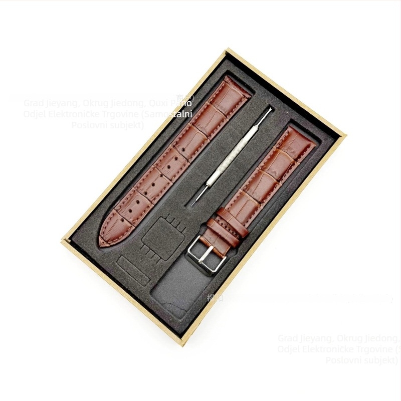 Paino kožna narukvica za sat, dvostrani prvi sloj kože s bambusovim uzorkom, uključuje pin kopču i leptir kopču