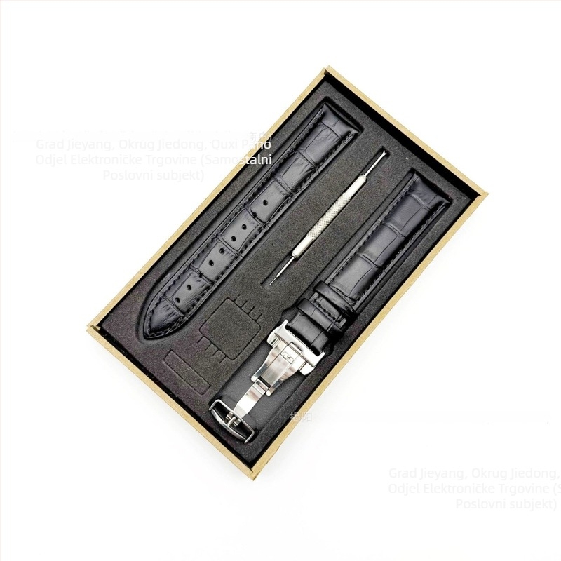 Paino kožna narukvica za sat, dvostrani prvi sloj kože s bambusovim uzorkom, uključuje pin kopču i leptir kopču