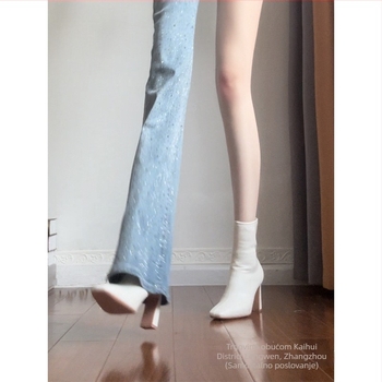 Čizme s resicama za odrasle, gornji dio od sintetičke kože, gumena potplat, okrugli vrh, ravna peta, bočni zatvarač