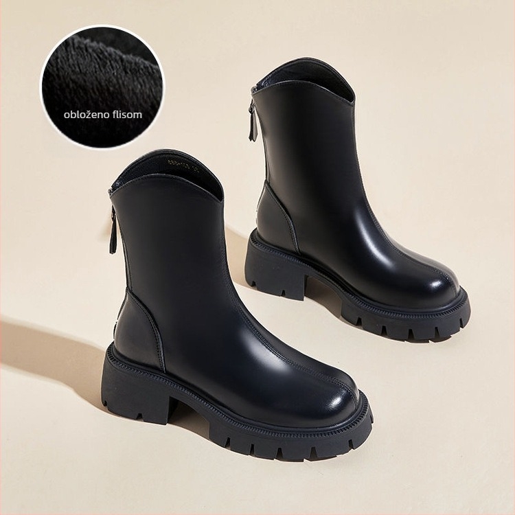 Ženske Martin čizme, britanskog stila, PU koža gornji dio, gumena potplat, do potkoljenice, stražnji zatvarač