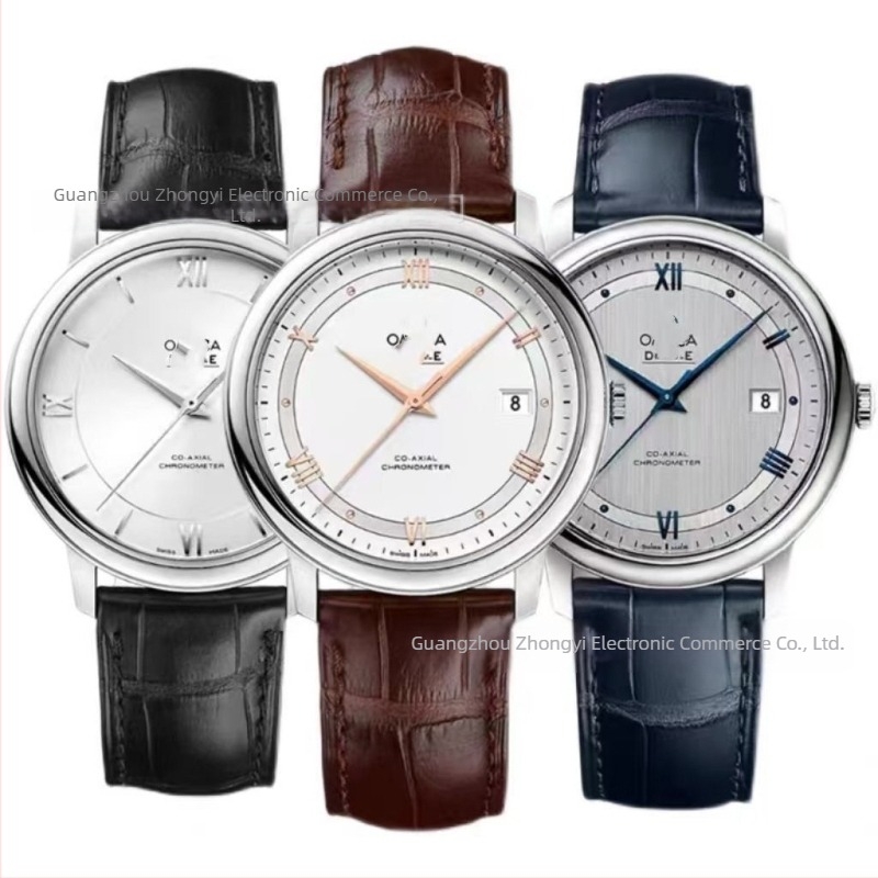 Automatski mehanički sat s kalendarom, safirno staklo, kožni kaiš, kućište od nehrđajućeg čelika