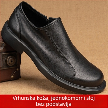 Muške kožne čizme s bočnim zatvaračem, okrugli vrh, gornji dio teleće kože, gumena podloga, srednja visina potpetice 3-5 cm