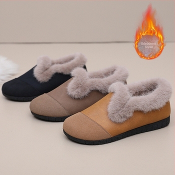 Zimske cipele za trudnice, Slip-On, s fleecem u unutrašnjosti, gornji dio od sintetičke kože, okrugli vrh, protuklizna podloga