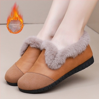 Zimske cipele za trudnice, Slip-On, s fleecem u unutrašnjosti, gornji dio od sintetičke kože, okrugli vrh, protuklizna podloga