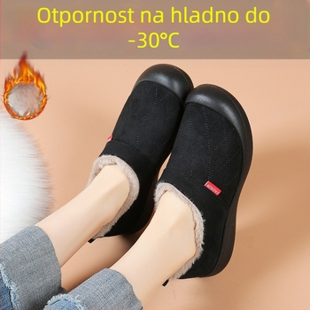 Ženske vodootporne slip-on čizme od nubuka za zimu, s fleece unutarnjom podstavom, nizak profil