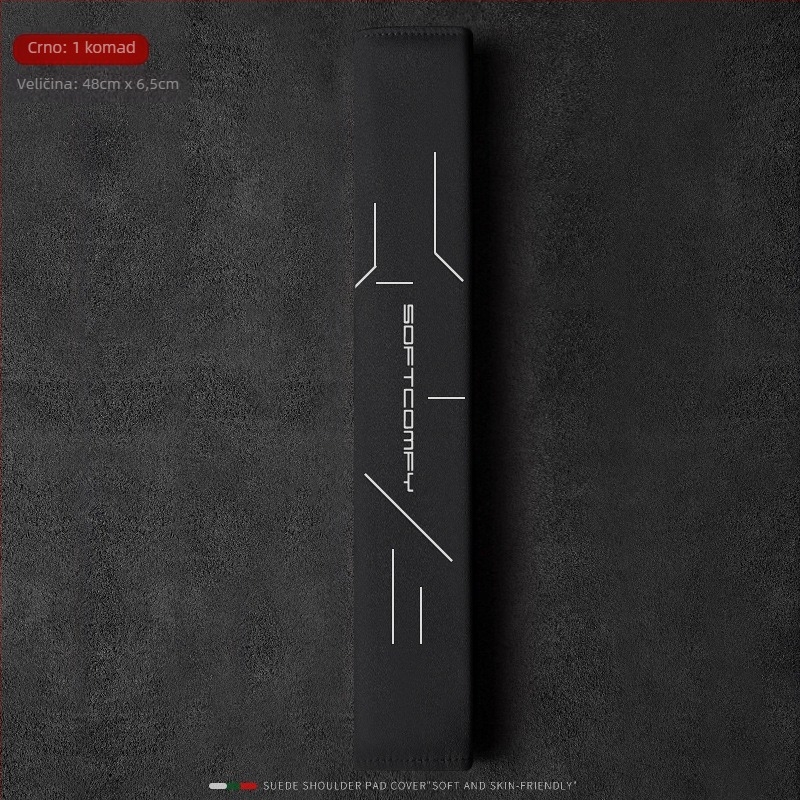 Navlaka za rameni sigurnosni pojas automobila – velur/suede, univerzalna prilagodba za sva godišnja doba, ispis logotipa, mogućnost prilagodbe.