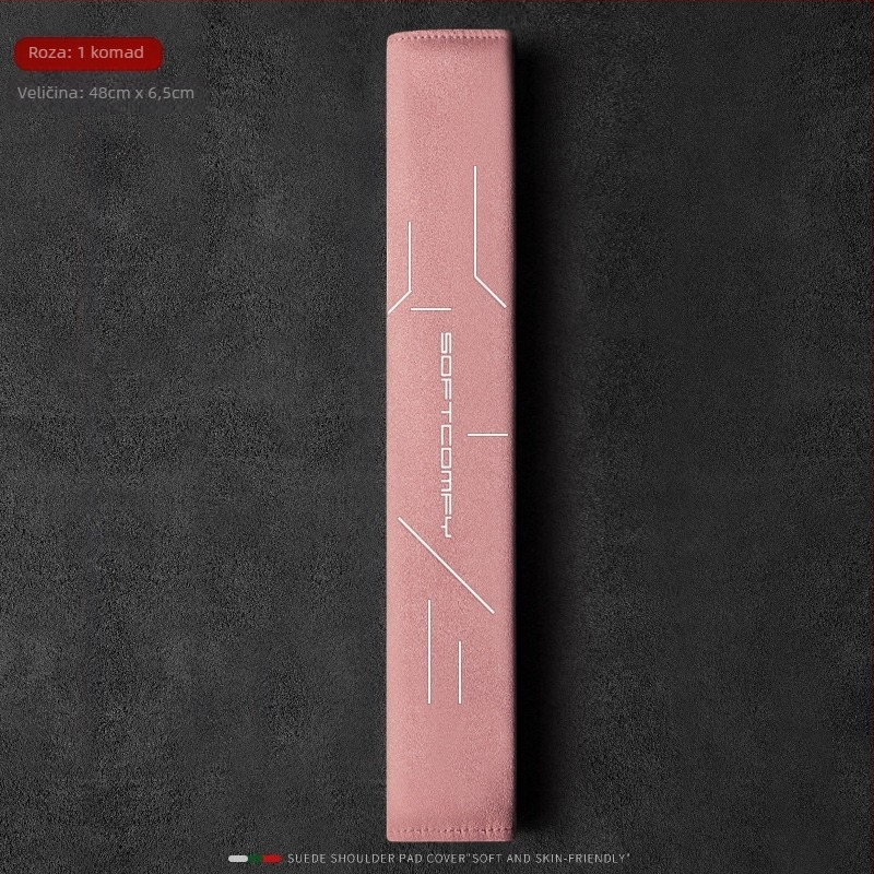 Navlaka za rameni sigurnosni pojas automobila – velur/suede, univerzalna prilagodba za sva godišnja doba, ispis logotipa, mogućnost prilagodbe.