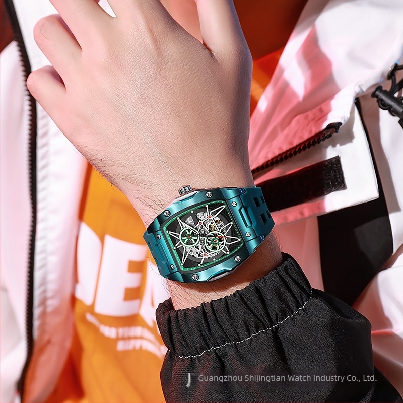 Automatski mehanički sat - Model 6047A - Muški - Analogni prikaz - brojčanik u obliku bačve - vodootpornost 30 m