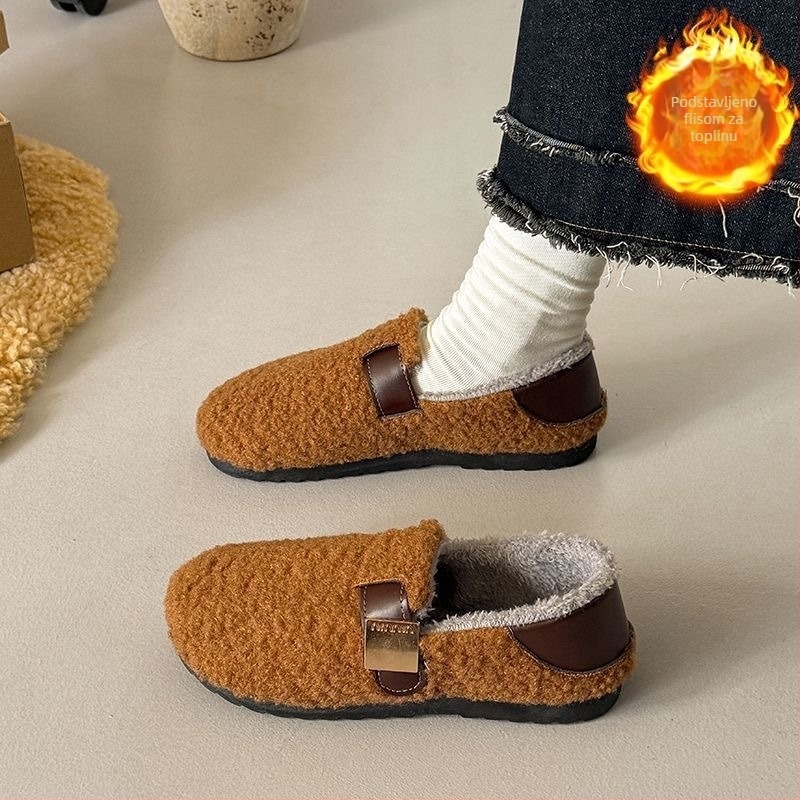 Ženske pamučne tenisice, niski gornji dio, pliš unutrašnjost, PVC đon, ravna peta