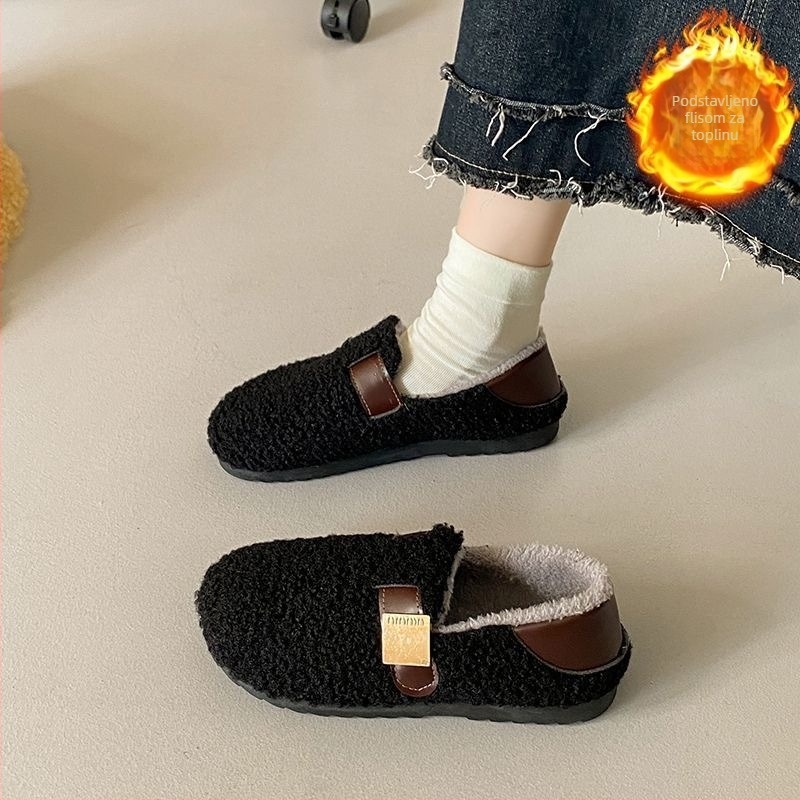 Ženske pamučne tenisice, niski gornji dio, pliš unutrašnjost, PVC đon, ravna peta