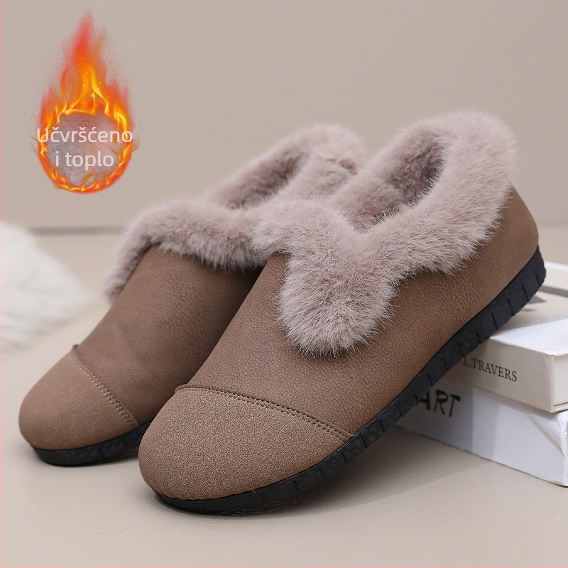 Zimske mamine slip-on loaferice s fleć podstavkom, gornji dio od sintetičke kože, protuklizna potplata